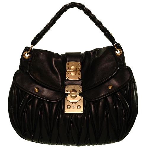Miu Miu Matelasse Leather Coffer Messenger Handbag