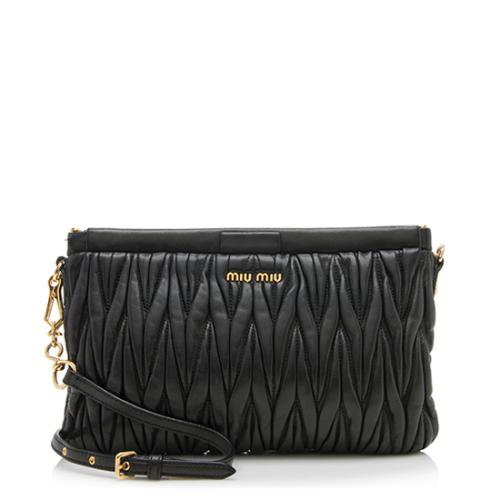 Miu Miu Matelasse Leather Pouch Shoulder Bag