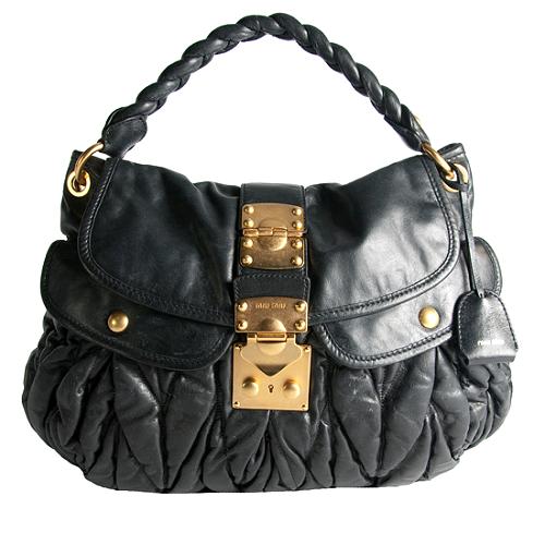 Miu Miu Matelasse Luxe Coffer Convertible Shoulder Handbag