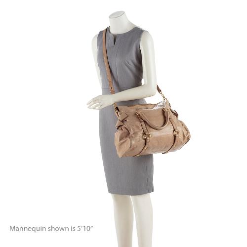 Miu Miu Brown Vitello Lux Leather Front Pocket Hobo Miu Miu