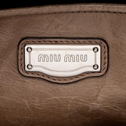 Miu Miu Vitello Lux Large Bow Satchel - FINAL SALE