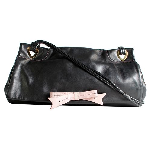 Moschino Leather Bow Shoulder Handbag