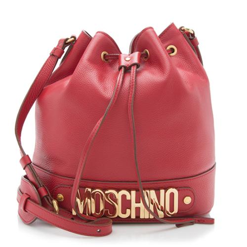 Moschino Leather Logo Bucket Bag