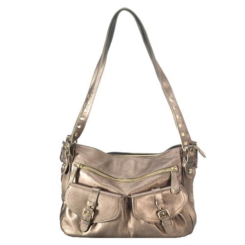 Moschino Metallic Coated Shoulder Handbag