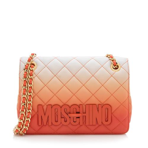 Moschino Quilted Leather Degrade Medium Flap Bag - FINAL SALE