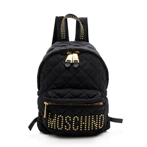 moschino quilted nylon backpack