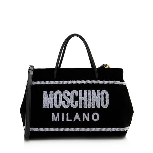 Moschino Velvet Logo Tote
