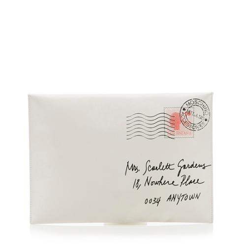 Moschino Vintage Leather Mail Envelope Clutch