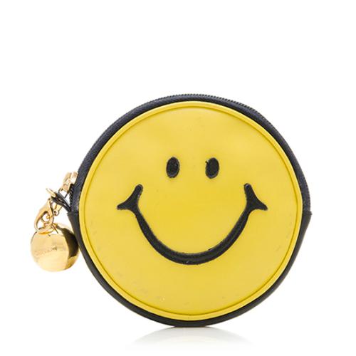 Moschino Vintage Leather Smiley Face Pouch