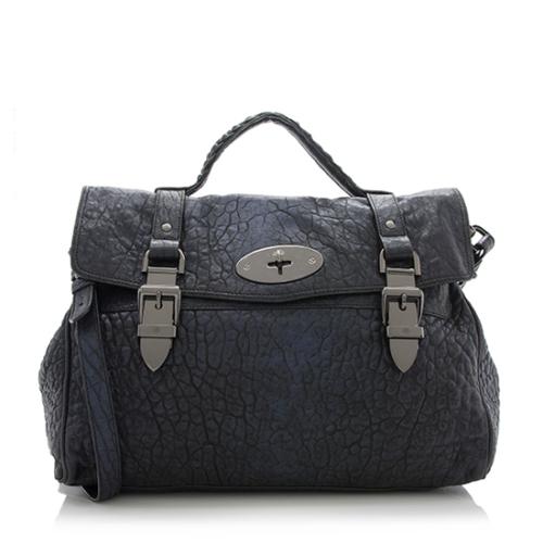 Mulberry Pebbled Lambskin Buckle Oversized Tote