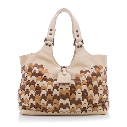 Mulberry Woven Leather Ayler Rio Bucket Tote