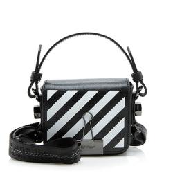 Off-White Leather Diagonal Stripe Baby Shoulder Bag
