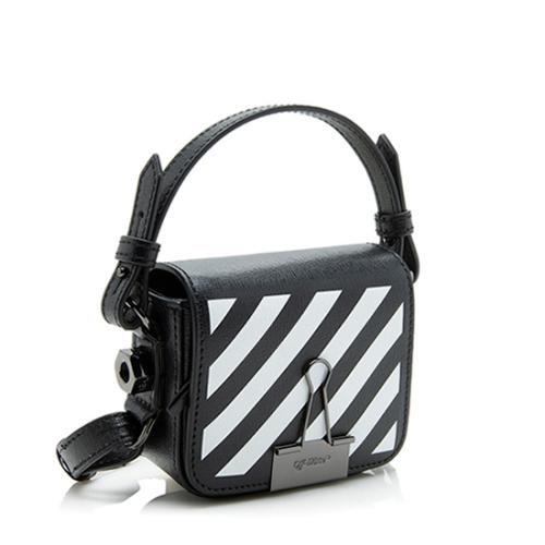 Off-White Leather Diagonal Stripe Baby Shoulder Bag