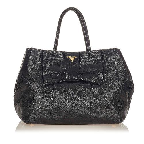 Prada Bow Patent Leather Handbag