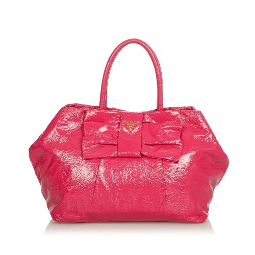 Prada Bow Patent Leather Handbag