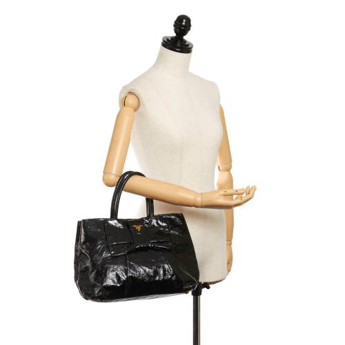 Prada Bow Patent Leather Handbag