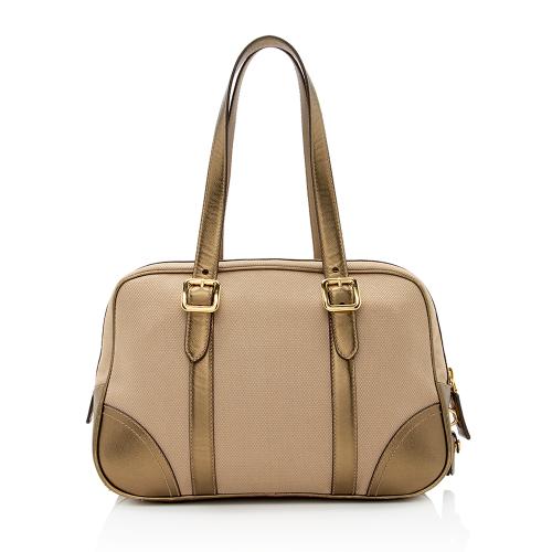 Prada Bowling Metallic Satchel