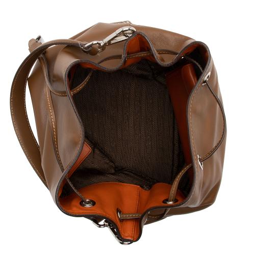 Prada Calfskin Drawstring Medium Bucket Bag