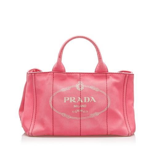 Prada Canapa Logo Canvas Satchel