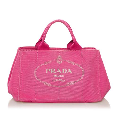 Prada Canapa Logo Canvas Satchel