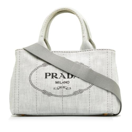 Prada Canapa Logo Denim Satchel