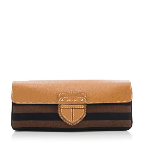 Prada Canapa Righe Striped Clutch | Prada Handbags | Bag Borrow or Steal