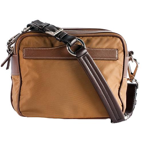Prada Canvas Double Zip Shoulder Handbag