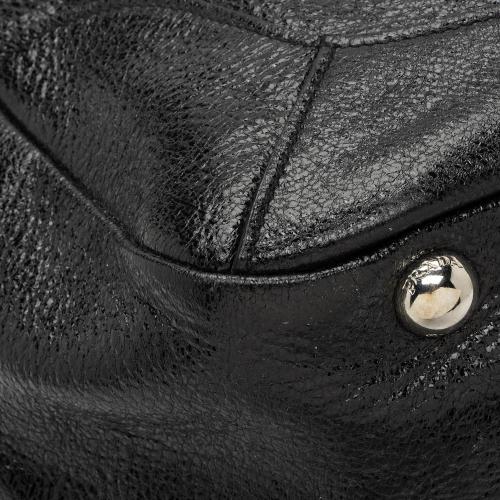 PRADA Black Leather silver chains Cervo Lux Bag