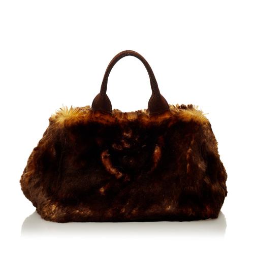 Prada Eco Kidassia Faux Fur Garden Handbag (SHG-30403) – LuxeDH