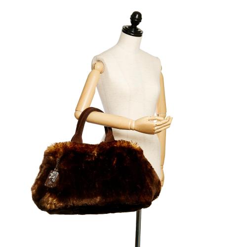 Prada Eco Kidassia Faux Fur Garden Handbag (SHG-30403) – LuxeDH