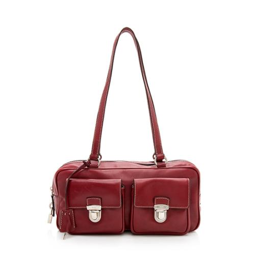 Prada Nappa Leather Double Pocket Satchel