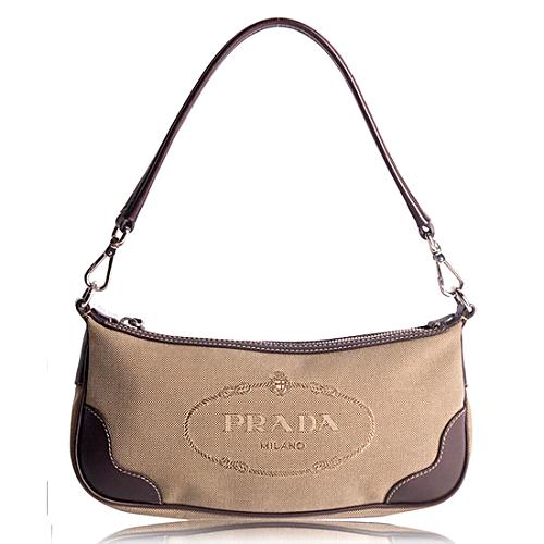 Prada Logo Jacquard Small Handbag