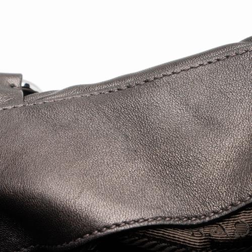 Prada Metallic Nappa Leather Ruffle Shoulder Bag