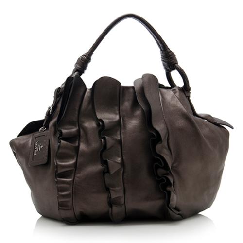 Prada Nappa Leather Ruffle Shoulder Bag