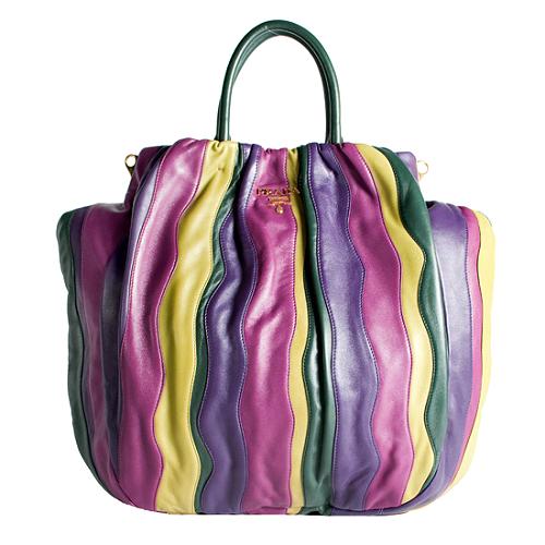 Prada Nappa Stripes Multicolor Tote | [Brand: id=3, name=Prada] Handbags |  Bag Borrow or Steal