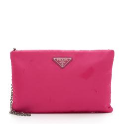 Prada neon-pink large nylon clutch large