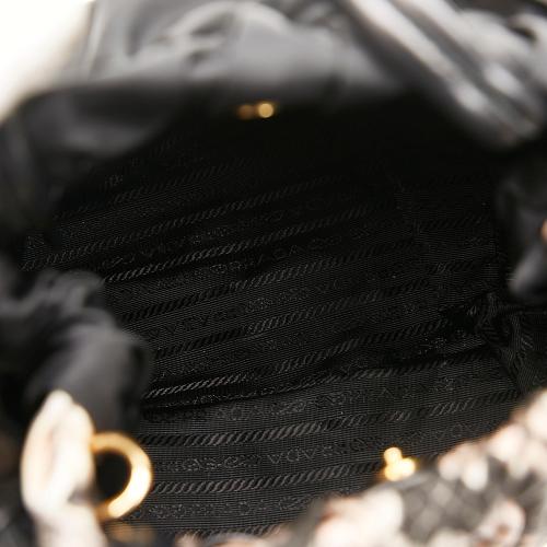 Prada Python Print Bow Tessuto Handbag