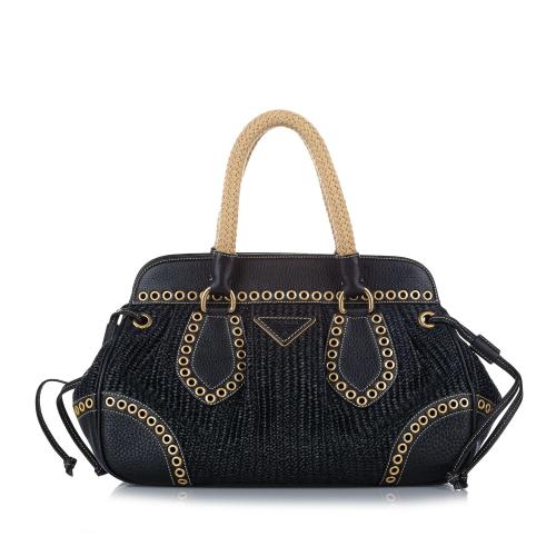 Prada Raffia Frame Handbag