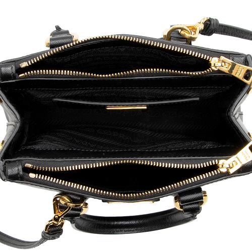 Prada Galleria Micro Bag Black/Black in Saffiano Leather with