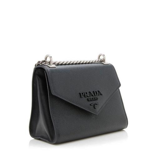 Prada Saffiano Leather Monochrome Chain Shoulder Bag