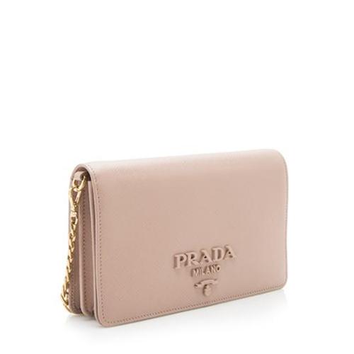 Prada Small Monochrome Saffiano Leather Bag in Pink