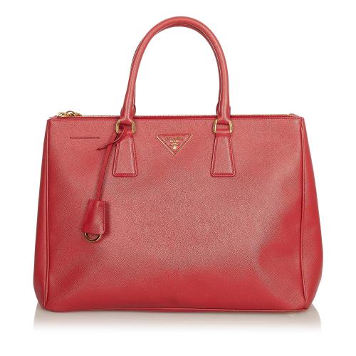 Prada Saffiano Lux Double Zip Galleria Handbag