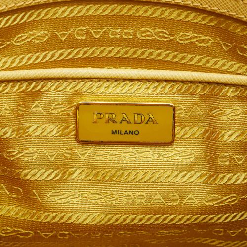 Prada Saffiano Lux Galleria Double Zip Yellow