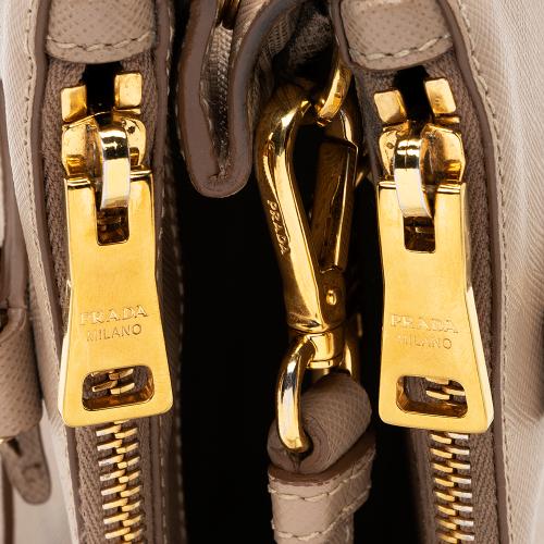 Prada Saffiano Lux Leather Double-Zip Small Tote