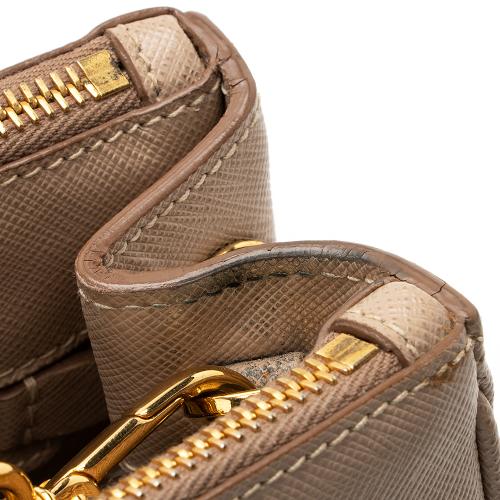 Prada Saffiano Lux Leather Double-Zip Small Tote
