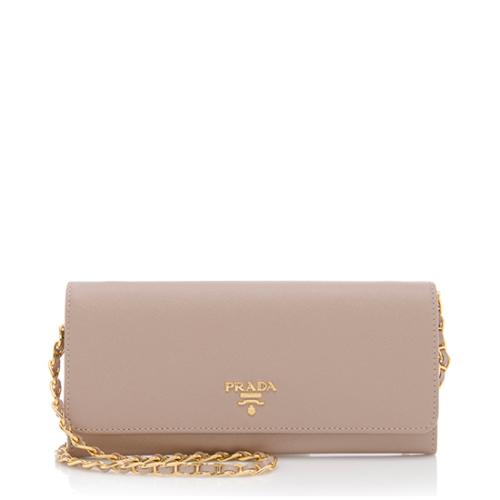 Prada Saffiano Leather Wallet Crossbody Bag
