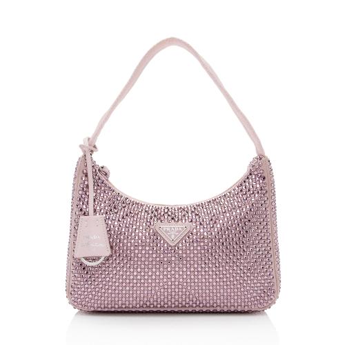 Prada Satin Crystal Mini Re-Edition 2000 Bag