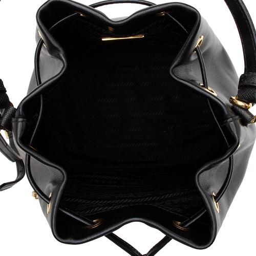 Prada Soft Calf Saffiano Leather Mini Bucket Bag