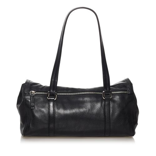 Prada Sound Lock Leather Shoulder Bag