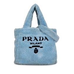 Prada Spugna Logo Terrycloth Tote